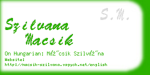 szilvana macsik business card